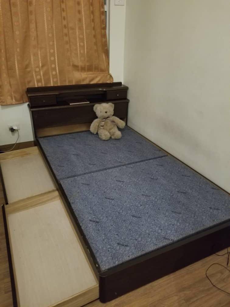 Japan surplus Bed frame double W/2 drawer (francebed) (RUSH), Babies