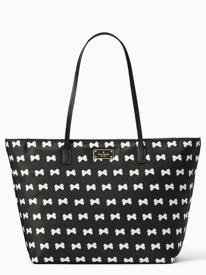 Kate Spade Tote Bag Blake Avenue Margareta Bow Black Cream Colour Luxury Bags Wallets on Carousell