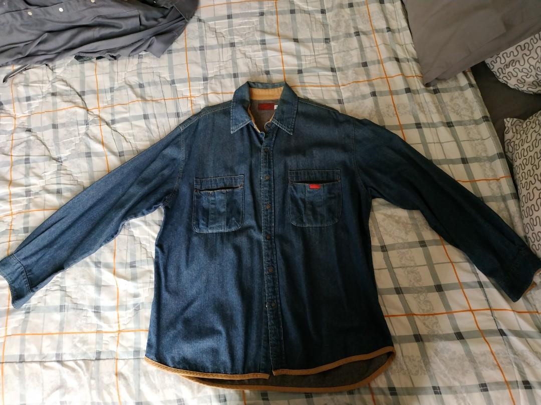 Lee Cooper Denim Shirt, Fesyen Pria 