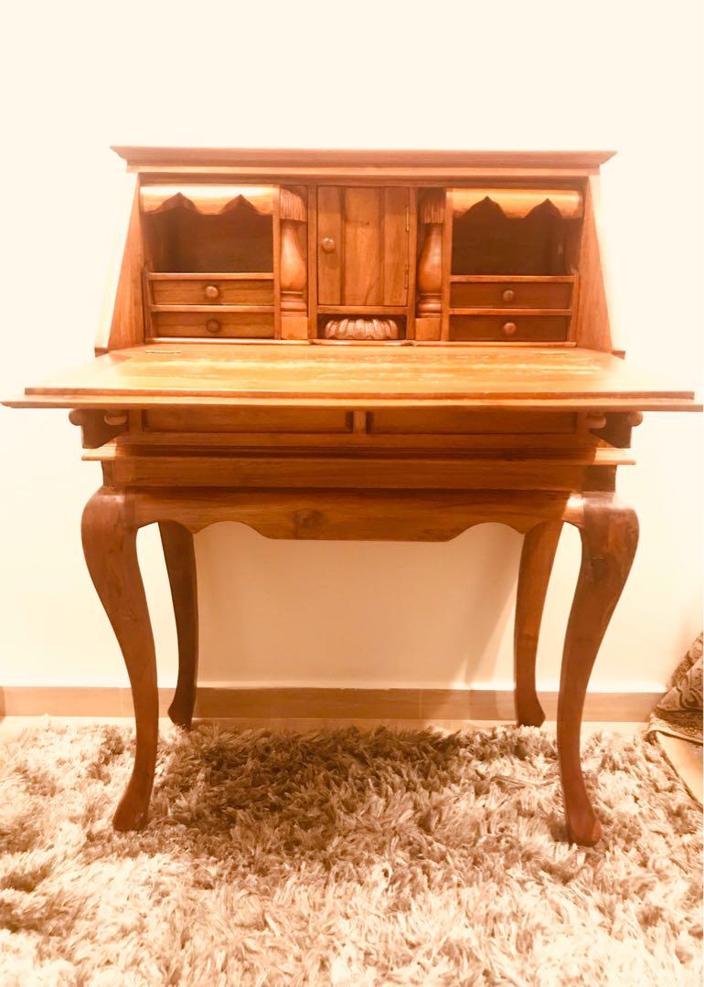 Roll Top wooden study table, Furniture & Home Living, Home Decor, Other