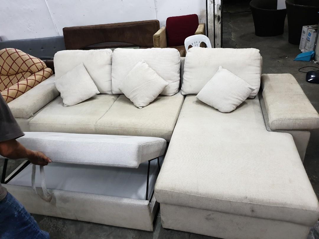 SOFA L, SOFA BED BOLEH SIMPAN BARANG DALAM, Furniture & Home Living