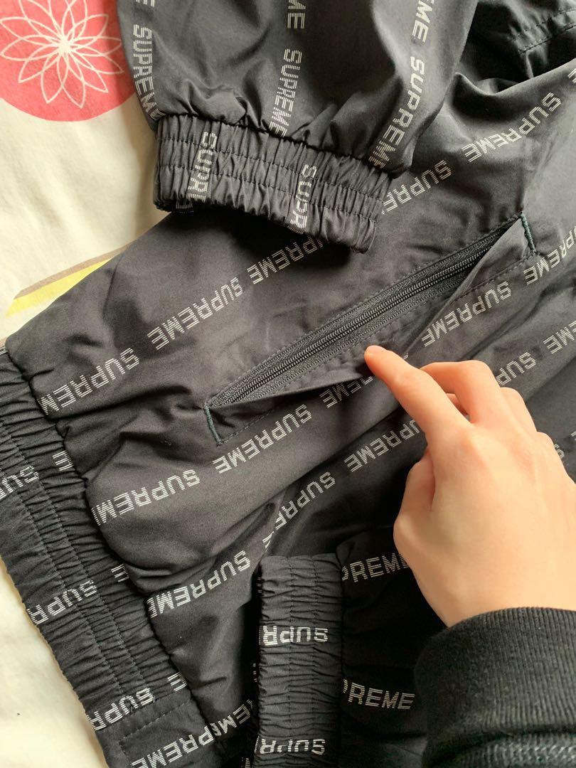 Supreme Reflective Text Track Jacket www.barkat.tv