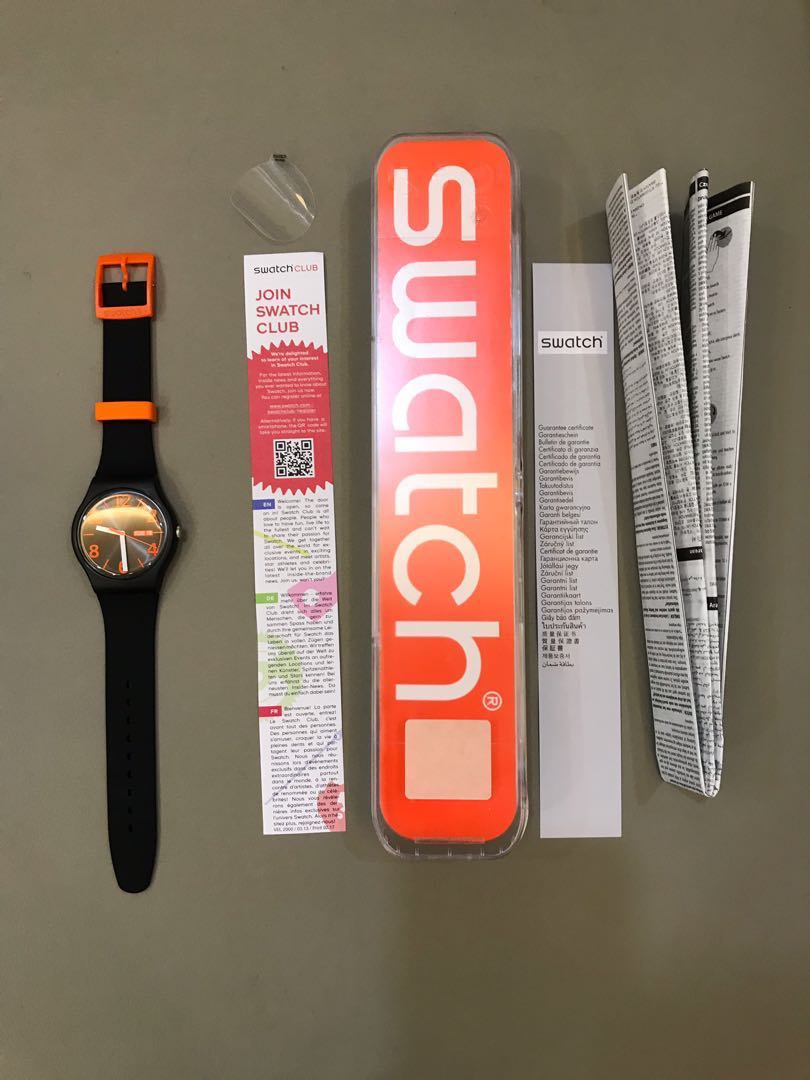 Swatch black sales and orange