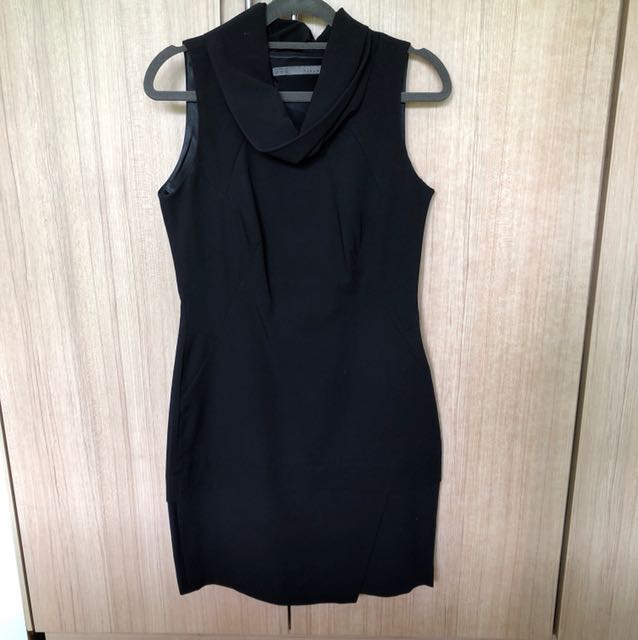 zara black sleeveless dress
