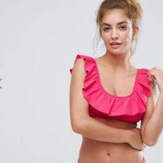 全新未拆Asos pimkie ruffle bikini top