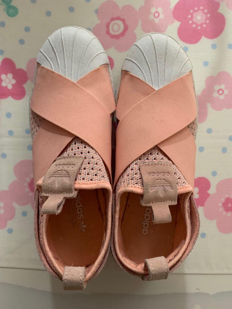 adidas pink slip on shoes