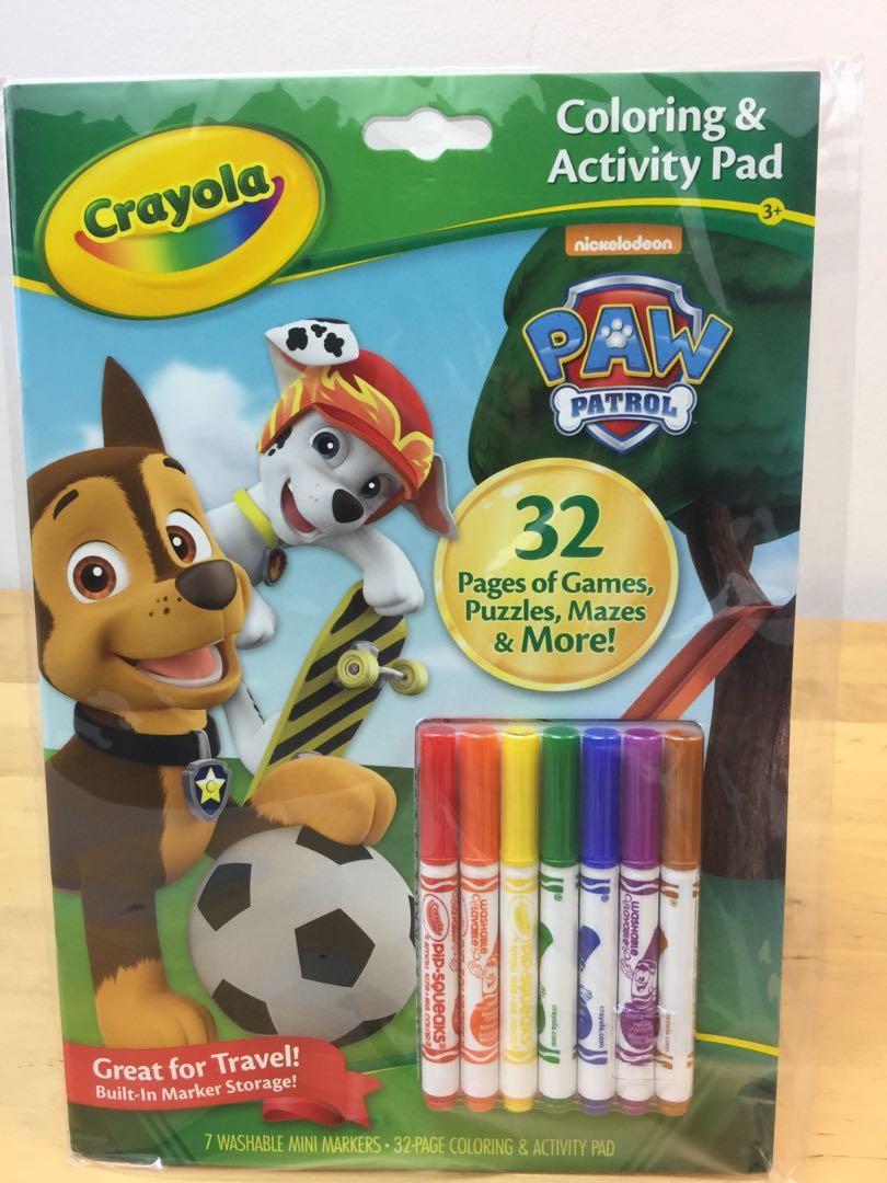 Crayola paw patrol coloring activity pack, Hobbies & Toys, Stationery