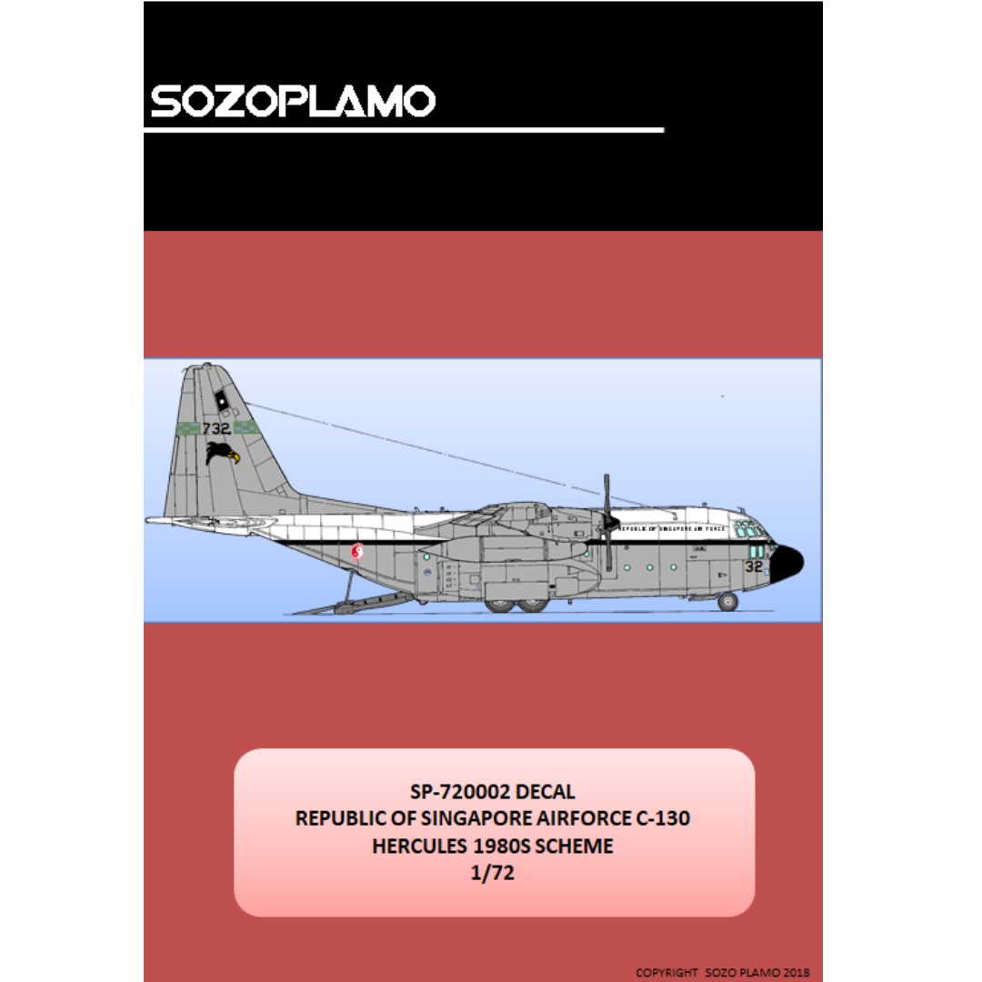 RSAF C-130 Decals, 1980s scheme 1/48, 1/72, Toys & Games, Others on