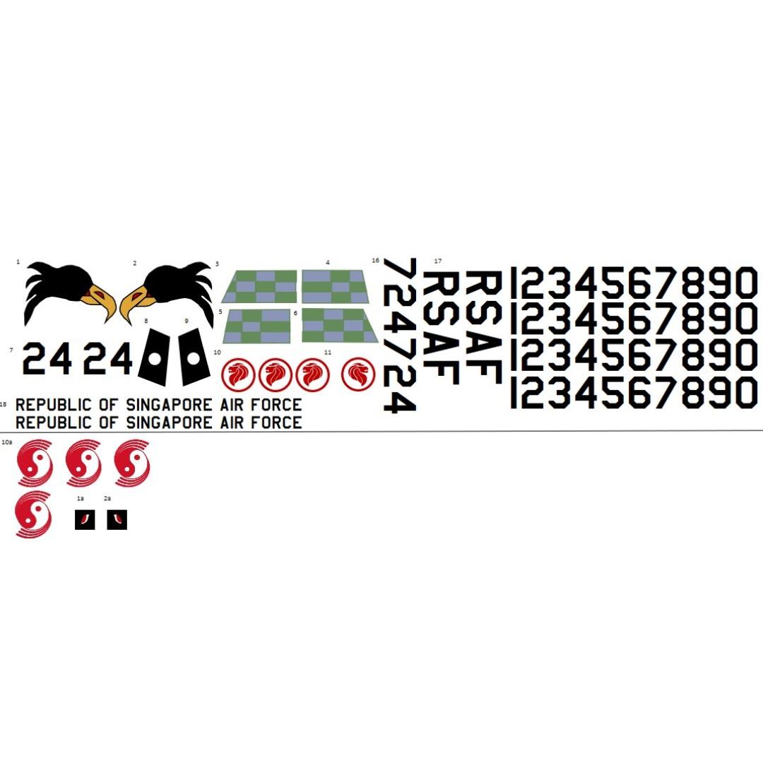 RSAF C-130 Decals, 1980s scheme 1/48, 1/72, Toys & Games, Others on