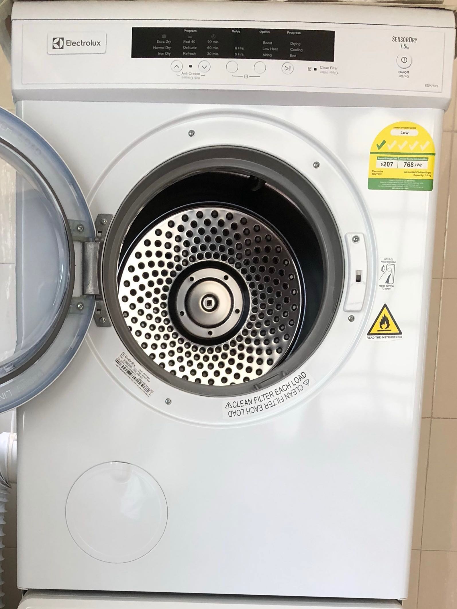 Electrolux Dryer 7.5kg EDV7552, TV & Home Appliances, Washing Machines