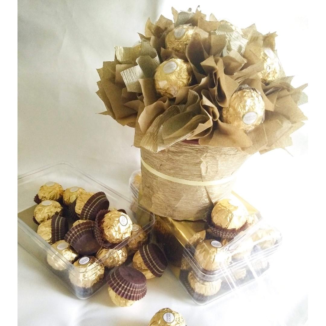 Ferrero Rocher Chocolate Gift Gardening Flowers Bouquets On Carousell