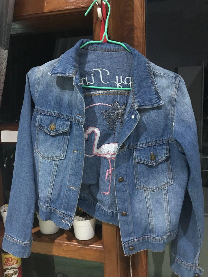 Jacket Denim Flamingo Women S Fashion Women S Clothes Outerwear