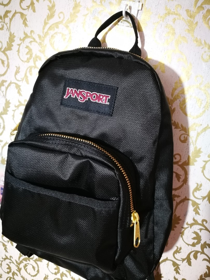 Jansport Half Pint Bag Gold Black Women s Fashion Bags Wallets Backpacks on Carousell