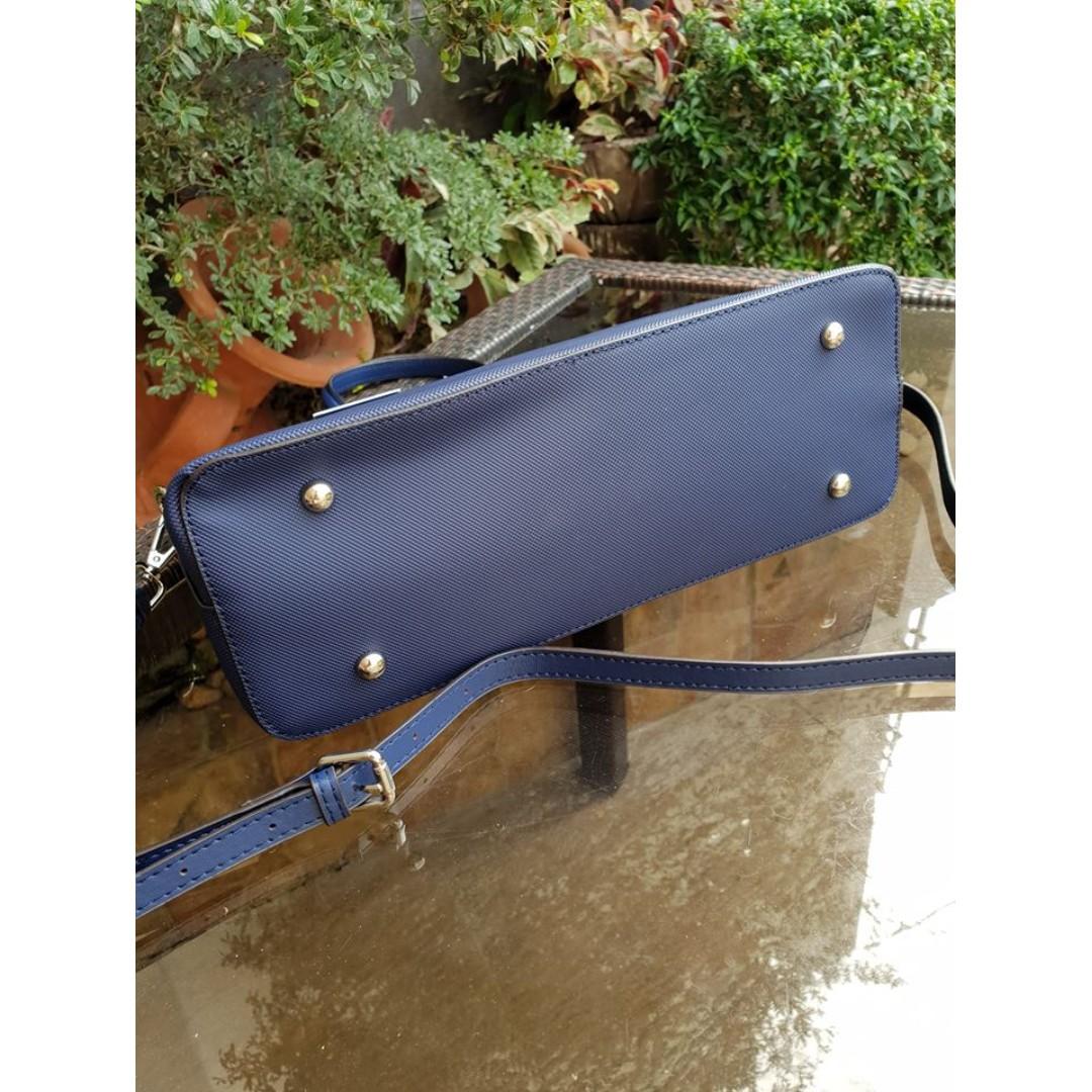 Lacoste Women's Chantaco Dual Carry Piqué Leather Bugatti Bag In
