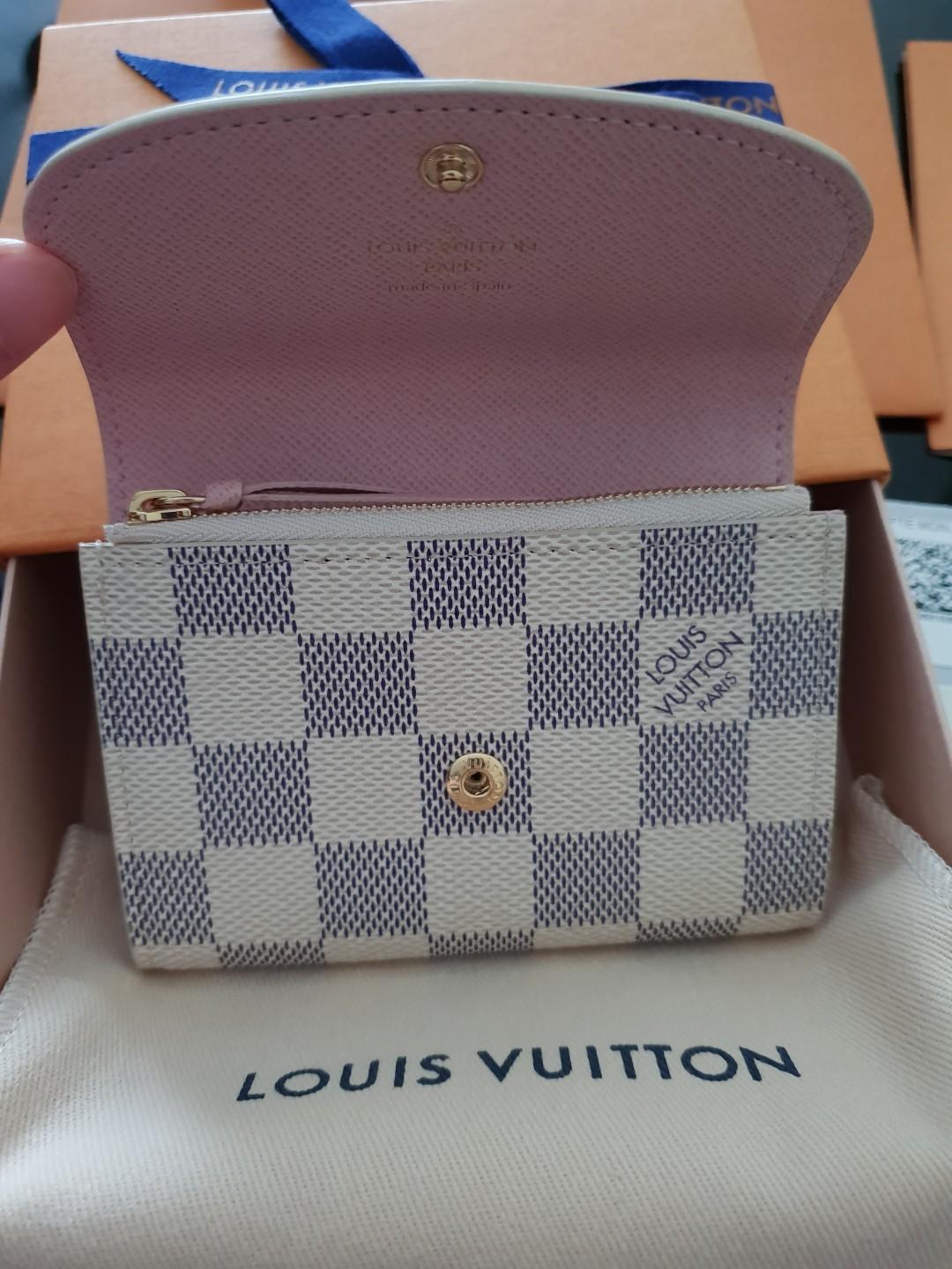 Shop Louis Vuitton DAMIER 【LOUIS VUITTON】ROSALIE COIN PURSE Damier Azur  N64423 N61276 by Belleplume