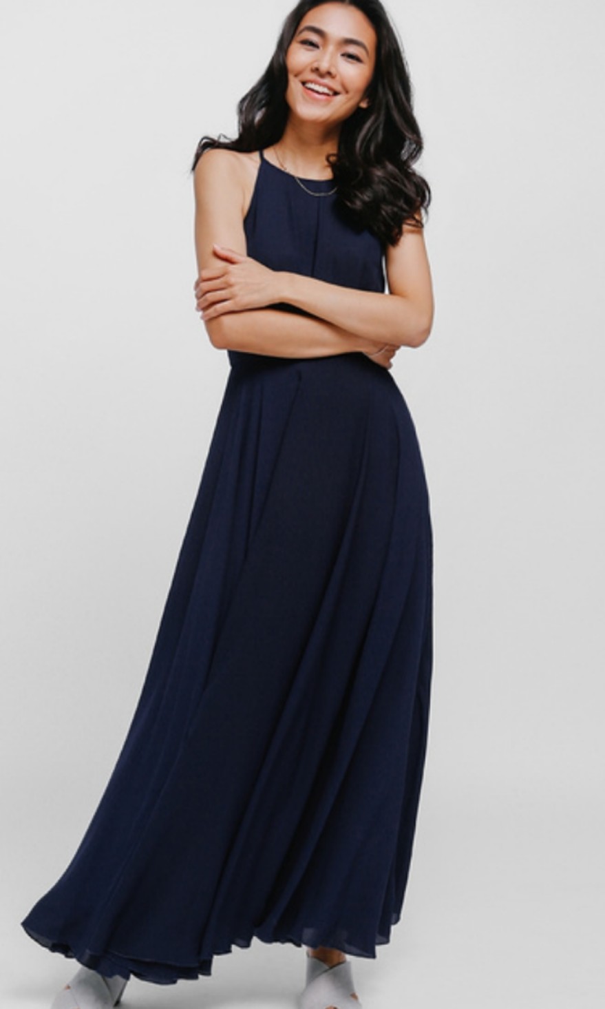 navy maxi dress casual