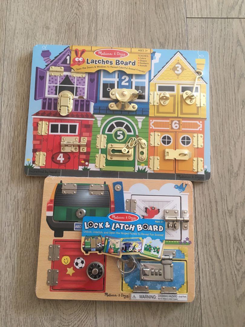 Melissa & Doug Lock and Latch Board Wooden Educational Development Toy Ages 3 for sale online 
