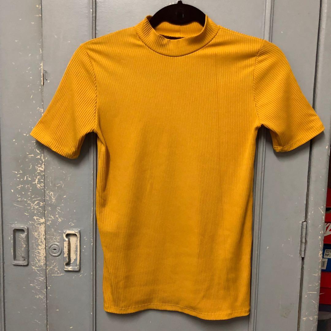 mustard plain shirt