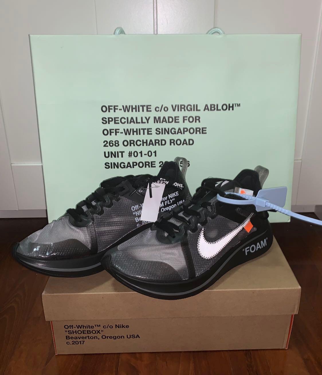 OFF WHITE X NIKE ZOOM FLY BLACK, Men's Fashion, Footwear, Sneakers on  Carousell