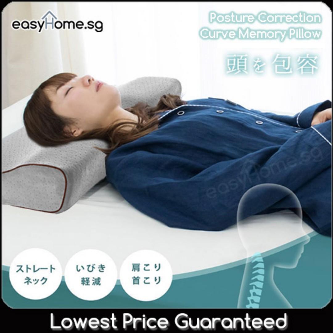 Posture Correction Curve Memory Pillow Breathable Holes Soft