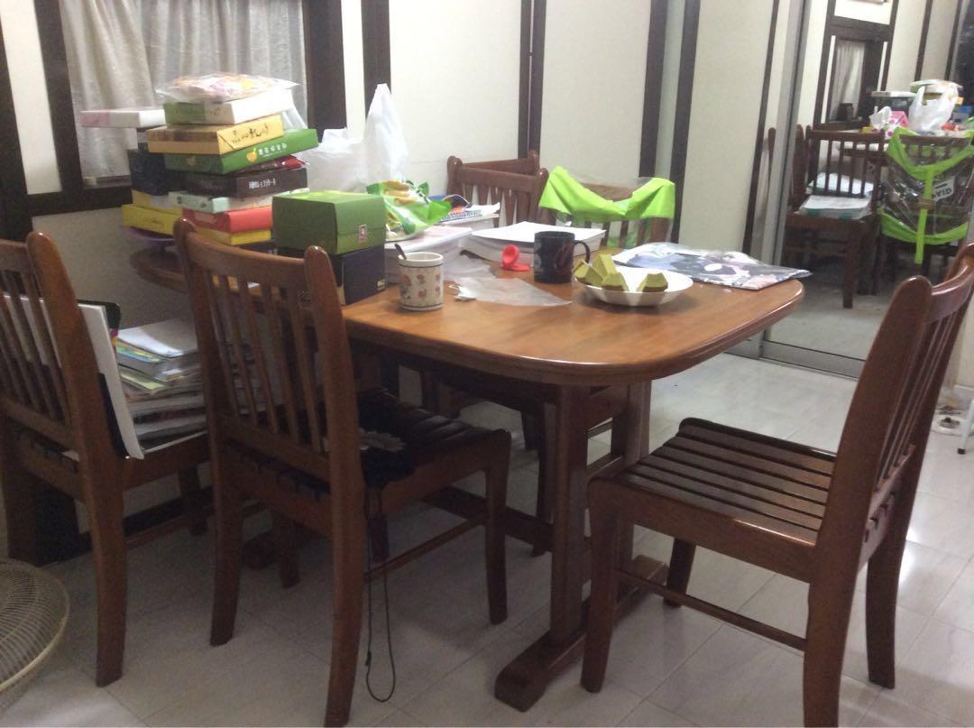 Prelovedwithlove Wooden Dining Set 135 X 90 X 76 B4 Expand Furniture Tables Chairs On Carousell