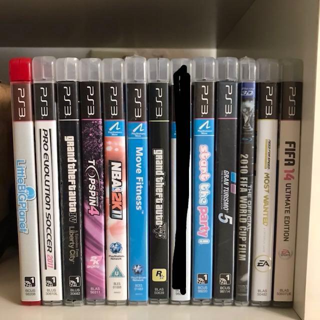 PS3 console + controllers (Category: Controllers) located in Singapore. Submitted by bluesubmarine (Listing ID 145609264, Image 2). Description: Severely underutilized PS3 console. Comes in full box set with 2 controllers Selling as an entire set with 12 games.