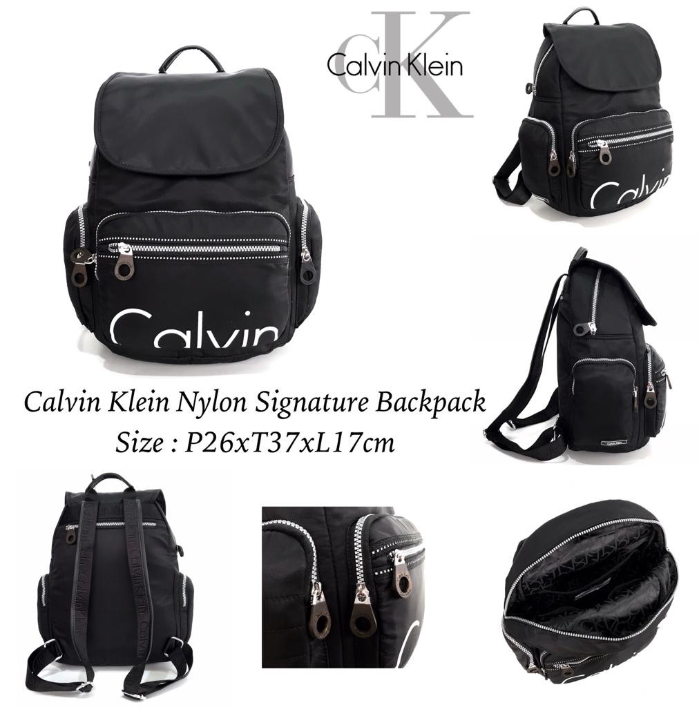Calvin klein nylon signature backpack deals
