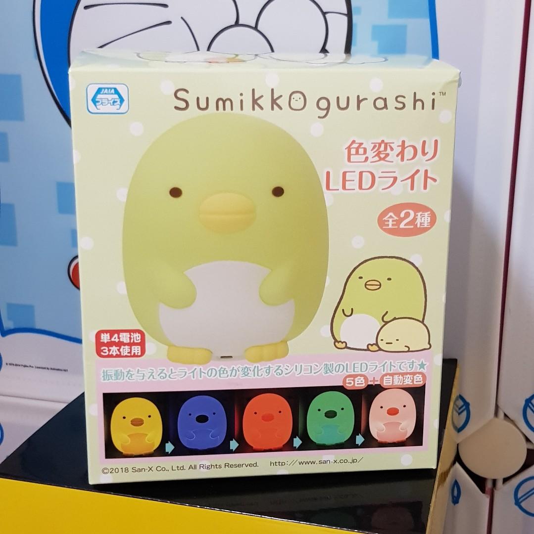 San-x Sumikko Gurashi Color Changing LED Light Neko Penguin LED Light Toreba NEW 