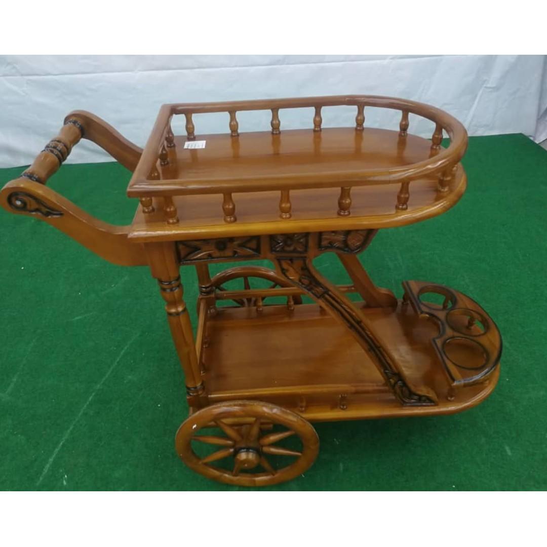 Tea Trolley Wooden Made By Jati Wood Home Furniture Furniture