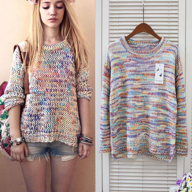 Rainbow speckled new arrivals sweater