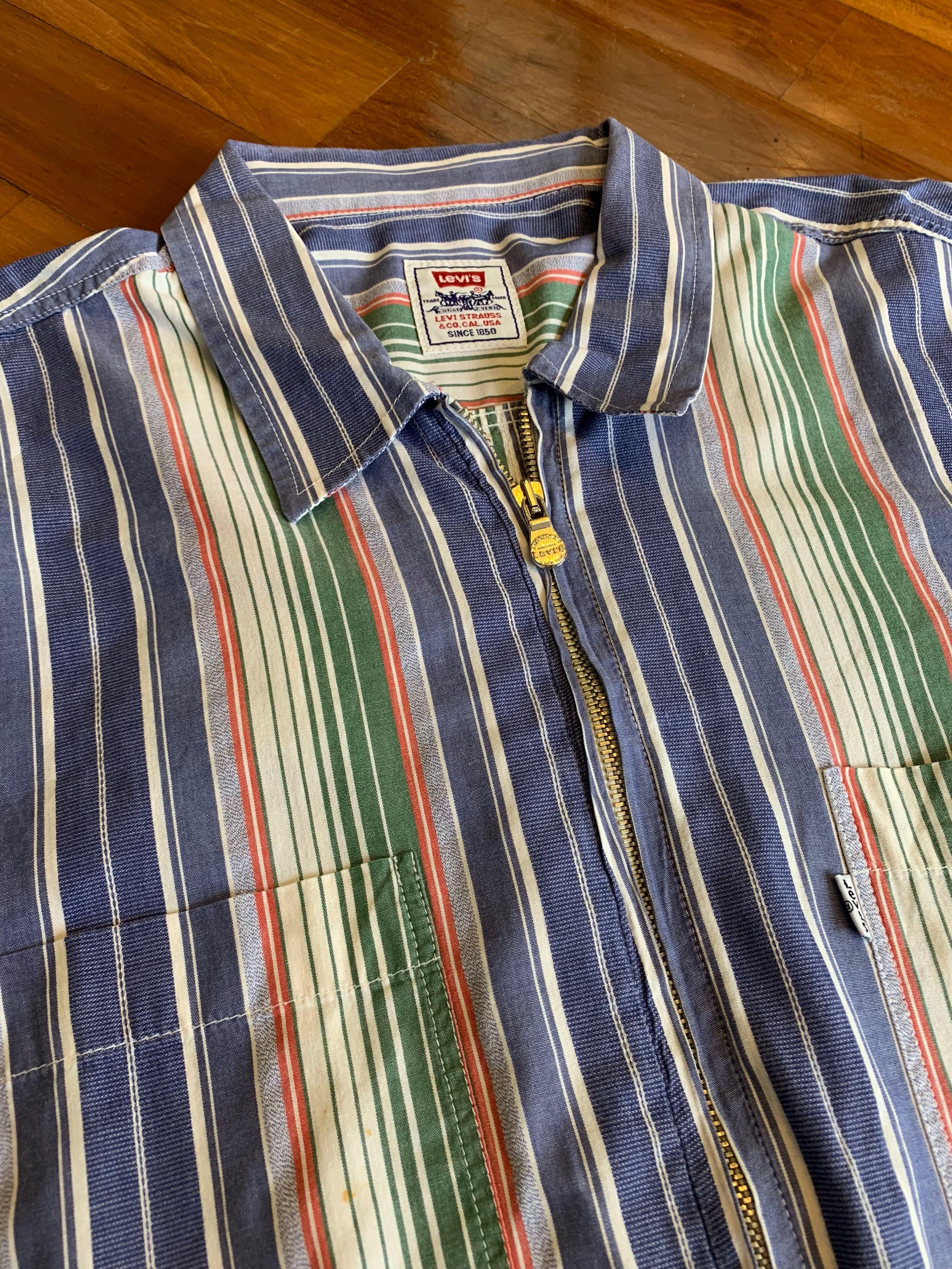Vintage Levi's Vertical Striped Shirt, Men's Fashion, Tops & Sets, Tshirts  & Polo Shirts on Carousell