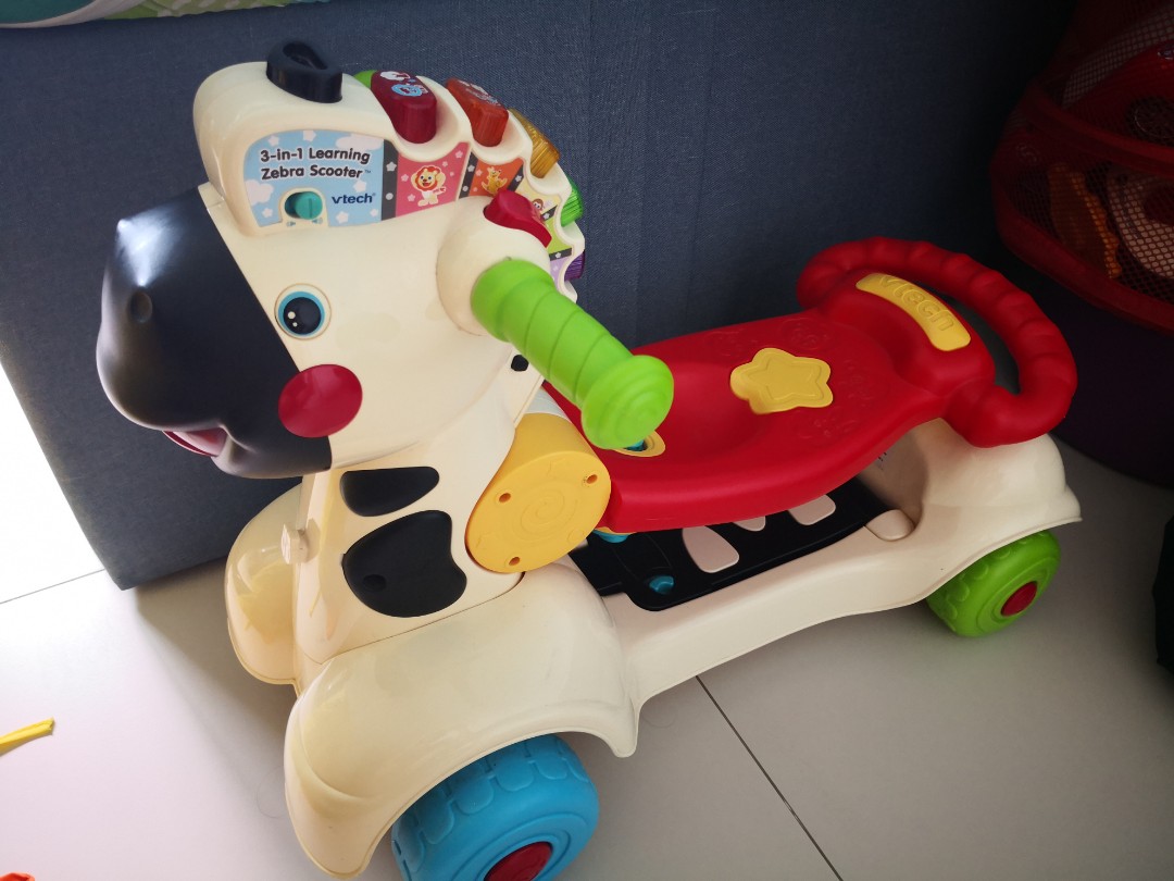 VTech 3-in-1 Learning Zebra Scooter, Babies & Kids, Infant Playtime on ...