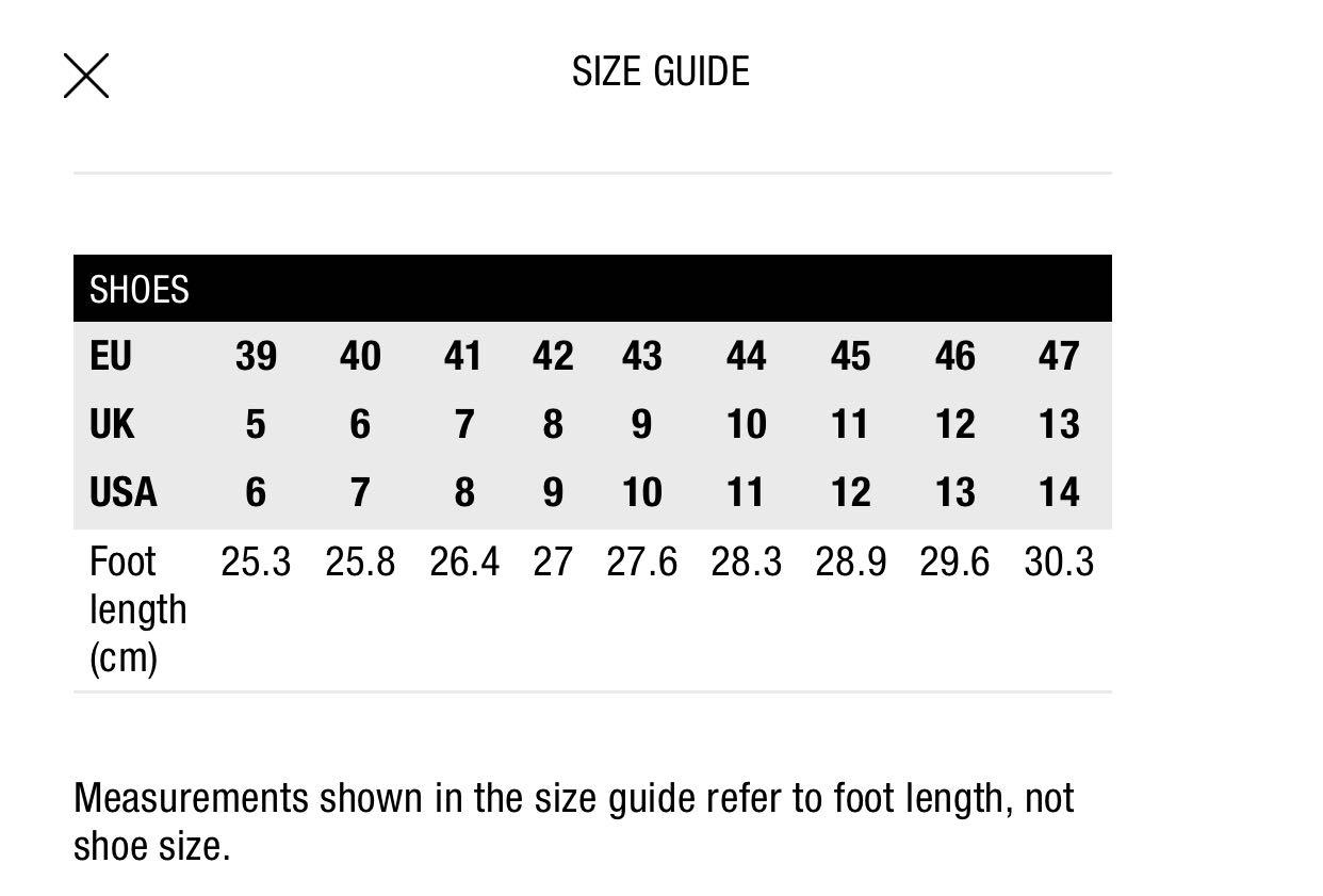 zara shoe size chart us