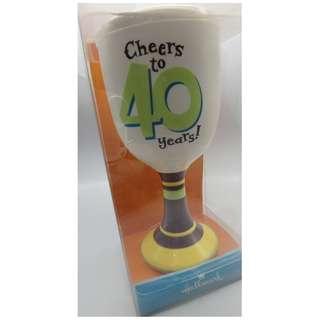 {HK-藏珍舖} Hallmark "Cheers to 40 years!" 陶瓷杯 7"