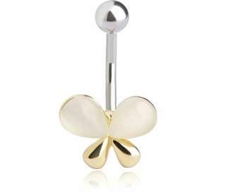 Elegant Simple Gold Butterfly Belly Ring