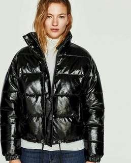 Zara Quilted Vinyl Jacket/Coat