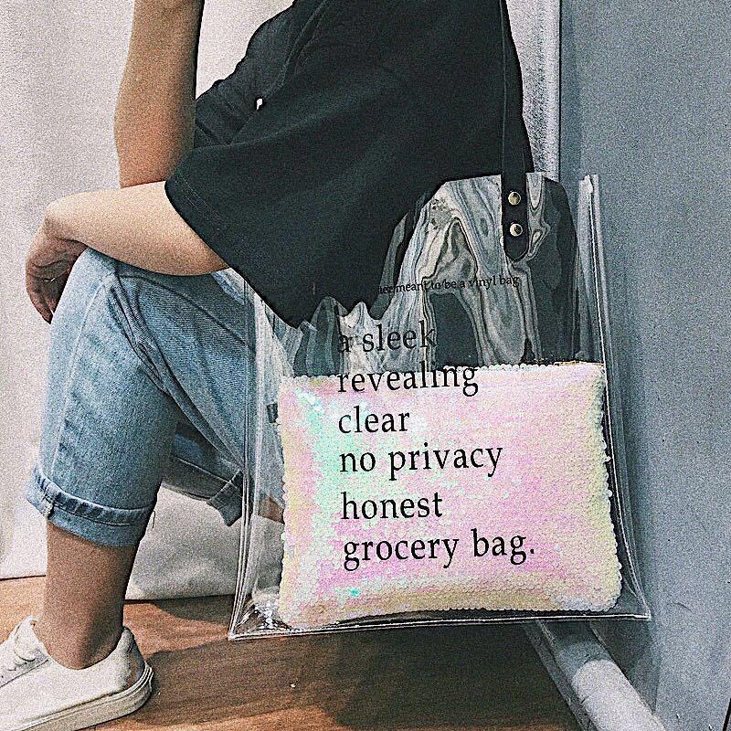Aesthetic Transparent Tote Bag Women S Fashion Bags Wallets