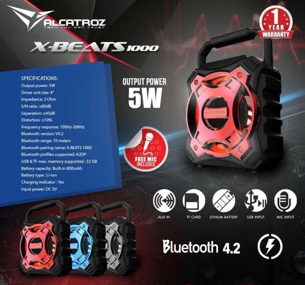 Alcatroz X-Beats 1000 Bluetooth Speaker 