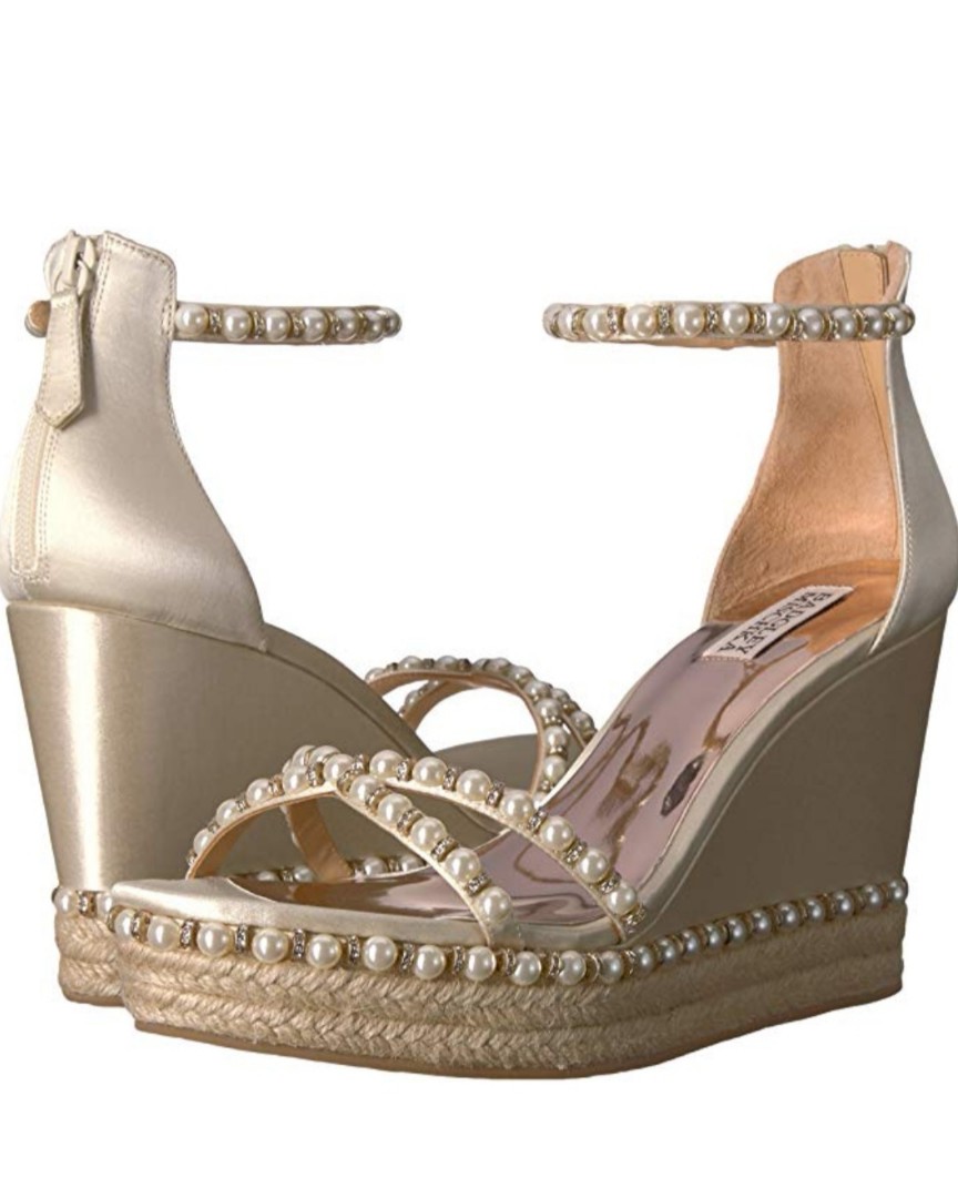 badgley mischka wedge wedding shoes