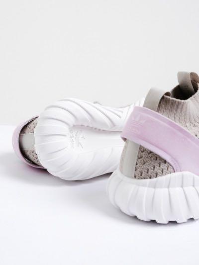 BNWT Original Adidas WOMENS TUBULAR DOOM SOCK SNEAKERS IN LILAC AND TAUPE