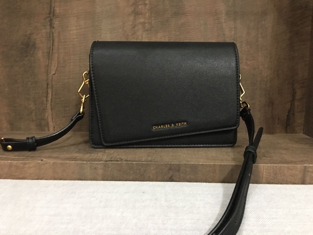 Charles Keith Asymmetric Front Flap Bag