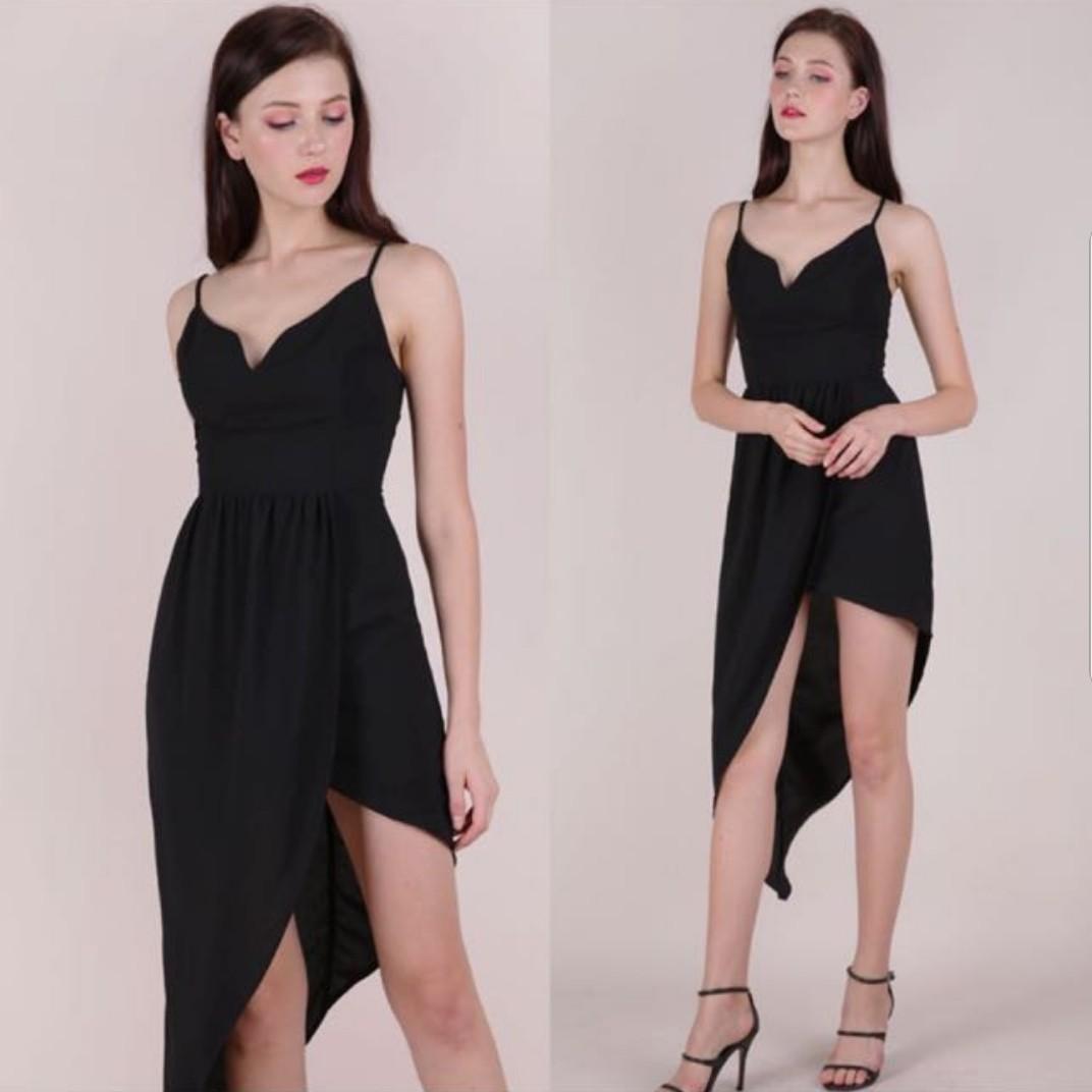 Harlyn Asymmetrical Dress Black Women s Fashion Dresses Sets