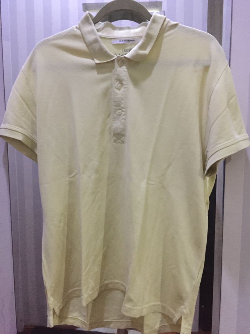 Hnm Logo Polo Shirt Yellow Xl Women S Fashion Women S Clothes Tops On Carousell