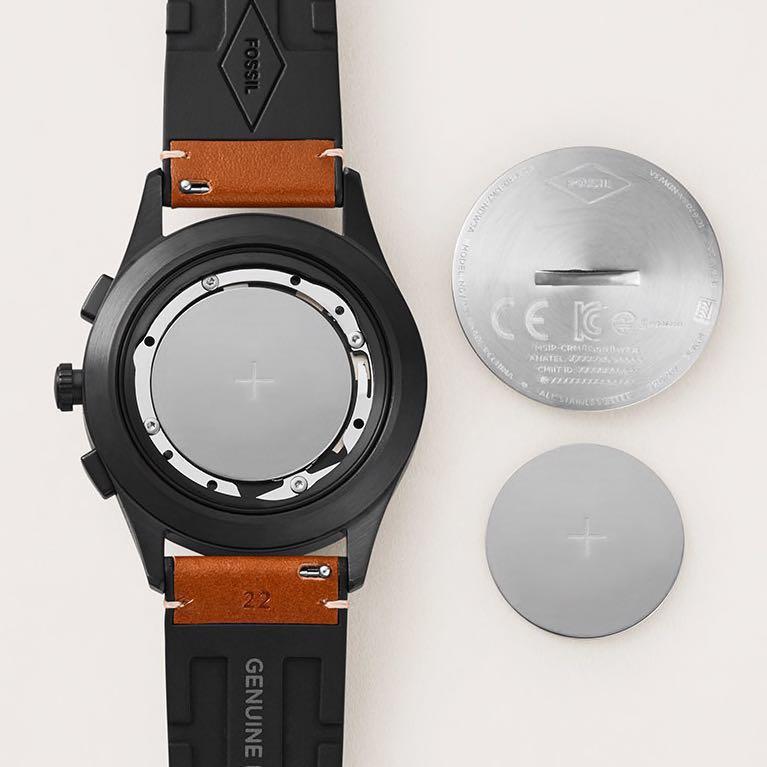 Fossil q crewmaster hotsell hybrid black silicone smartwatch