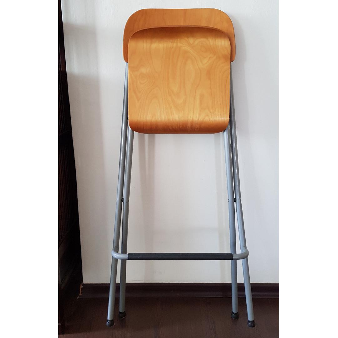 Ikea Franklin Foldable Bar Stool with Backrest (2 pieces), Furniture