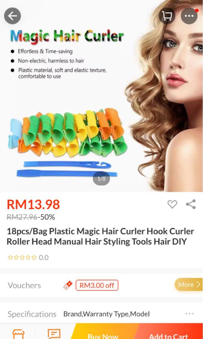 Plastic Magic Hair Curler 2 Types Curler Health Beauty Hair