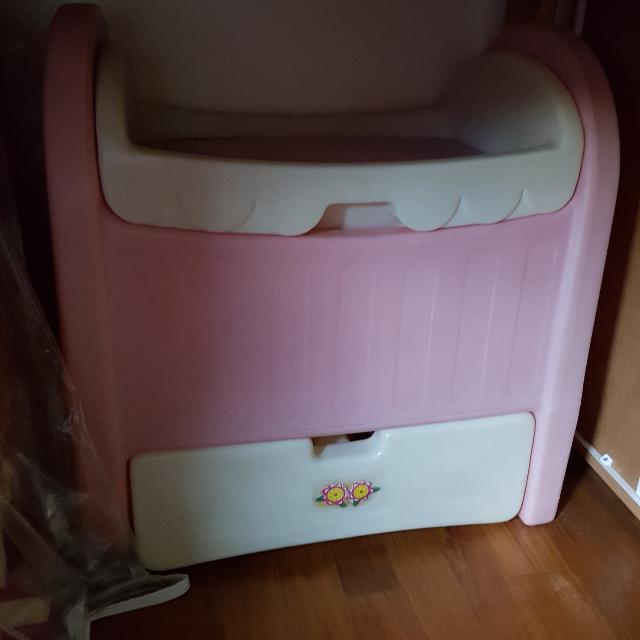 Pre loved Little Tikes Doll Bed With Storage Drawer