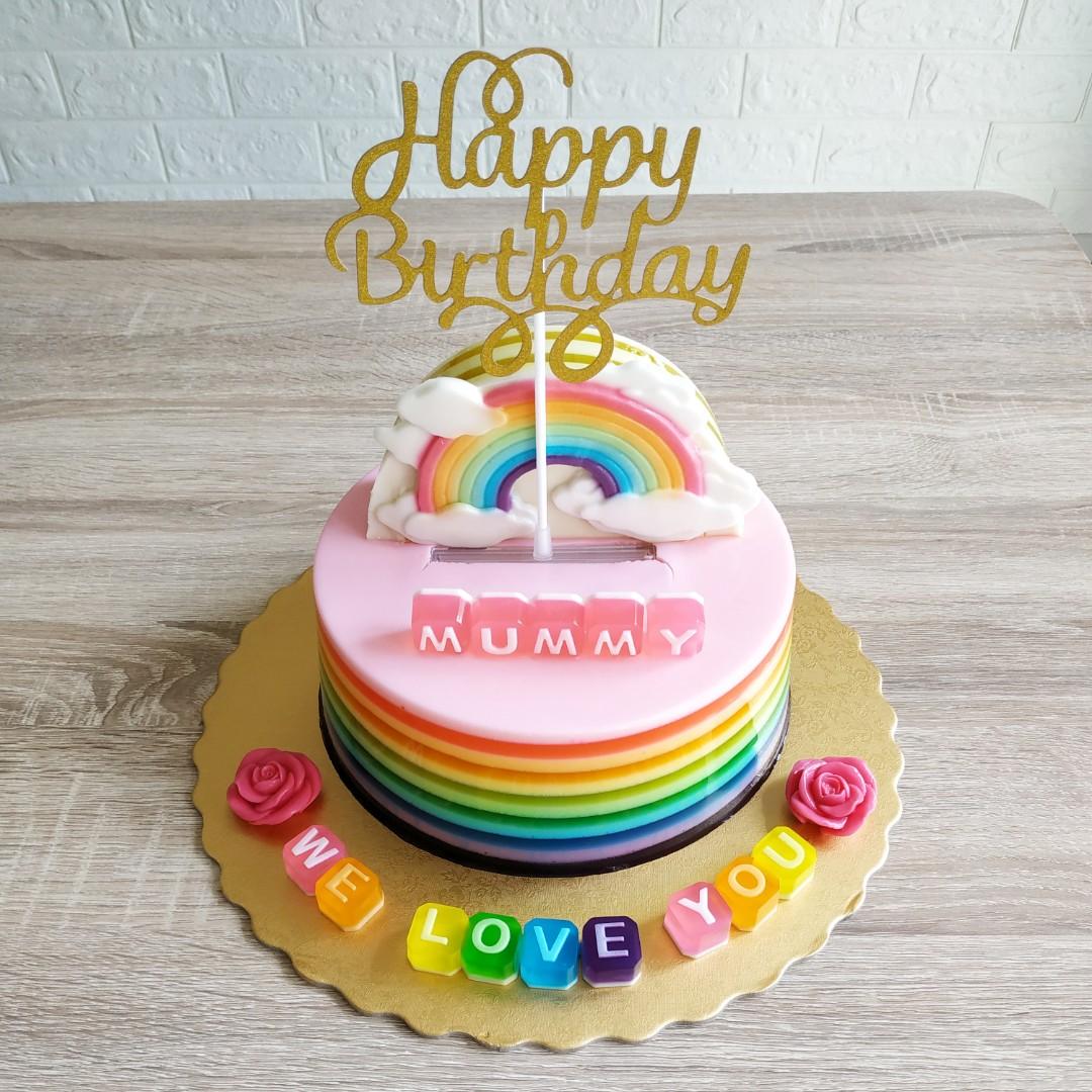 Rainbow Agar Agar Jelly Cake Food Drinks Baked Goods On Carousell