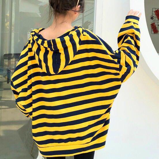 Black and on sale yellow striped hoodie