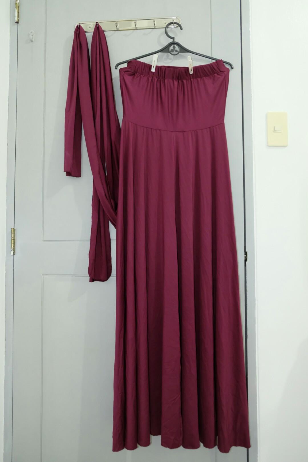 red wine infinity dress